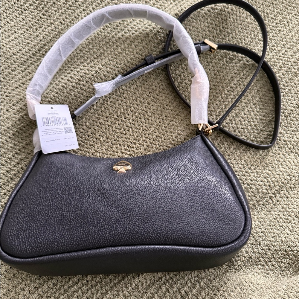Kate Spade Kayla Black Leather Pebbled Shoulder Bag